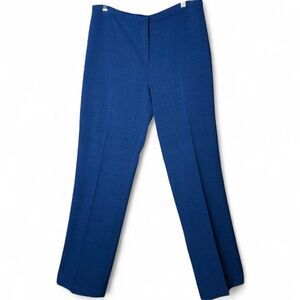 Elie Tahari Navy Heathered Tailored Trousers Size 6 Quiet Luxury Office Pants